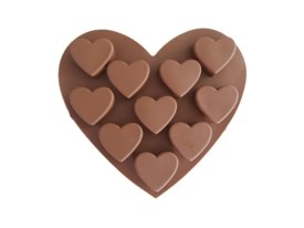 Molde silicona corazon con 10 corazoncitos